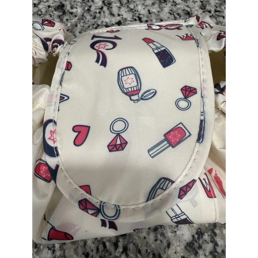 Travel Drawstring Cinch Close Make Up Cosmetic Bag Lipstick All Over Print